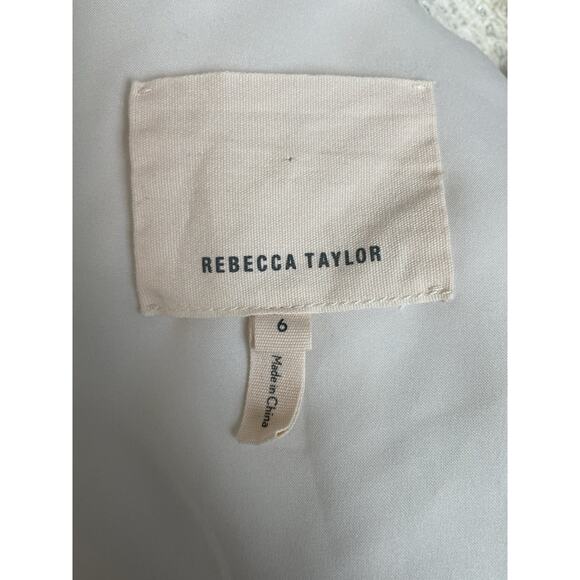 Rebecca Taylor Blazer Jacket Single Breast Open Front Fringe Tweed - Picture 13 of 14